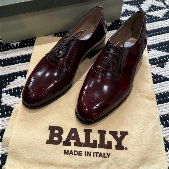 NWT vintage Bally Men\'s Deep Burgundy Leather Bilbao main image 6